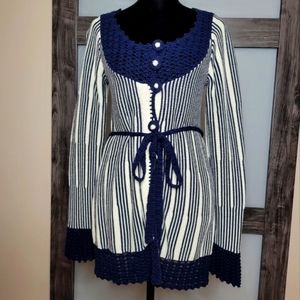 Anthropologie Bay Star Blue Stripe Sweater S